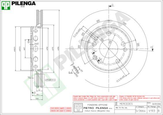 Pilenga V193 - Тормозной диск avtokuzovplus.com.ua