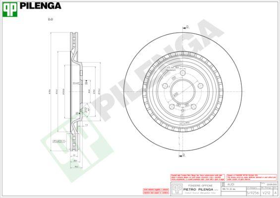 Pilenga V212 - Гальмівний диск autocars.com.ua