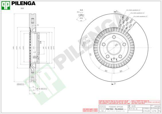 Pilenga V216 - Гальмівний диск autocars.com.ua