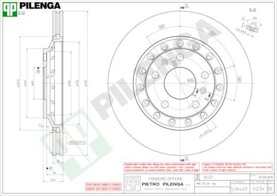 Pilenga V234 - Гальмівний диск autocars.com.ua