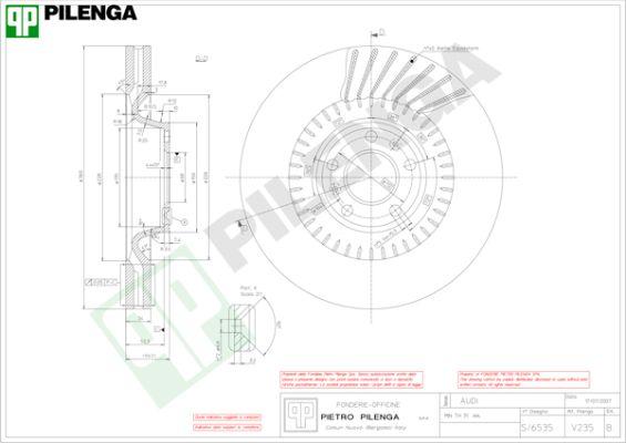 Pilenga V235 - Гальмівний диск autocars.com.ua