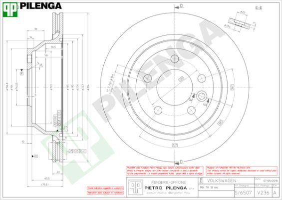 Pilenga V236 - Гальмівний диск autocars.com.ua