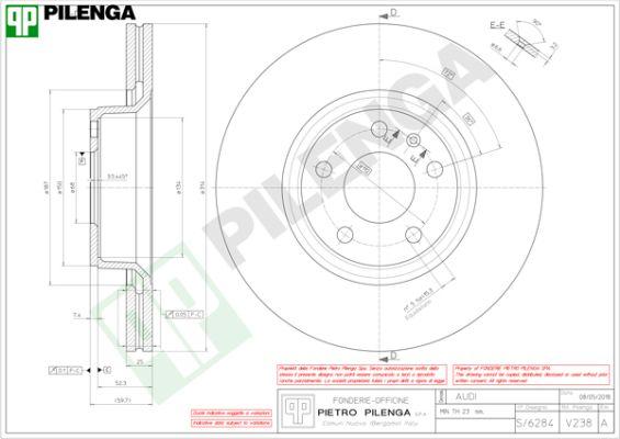 Pilenga V238 - Гальмівний диск autocars.com.ua