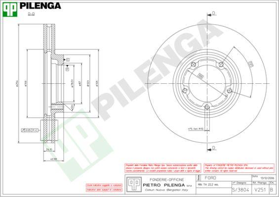 Pilenga V251 - Тормозной диск avtokuzovplus.com.ua