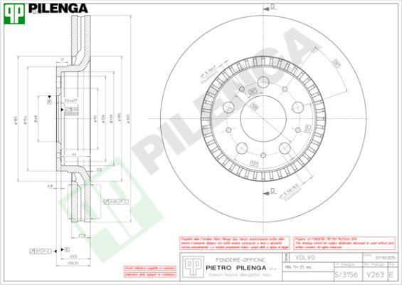 Pilenga V263 - Тормозной диск avtokuzovplus.com.ua