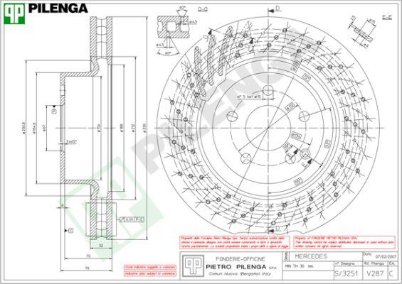 Pilenga V287 - Гальмівний диск autocars.com.ua