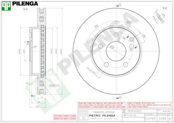 Pilenga V298 - Гальмівний диск autocars.com.ua