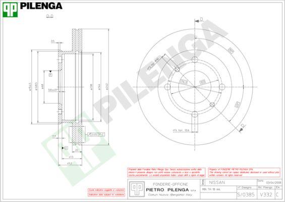 Pilenga V332 - Тормозной диск autodnr.net