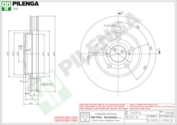 Pilenga V358 - Тормозной диск avtokuzovplus.com.ua