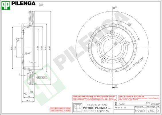 Pilenga V367 - Тормозной диск avtokuzovplus.com.ua