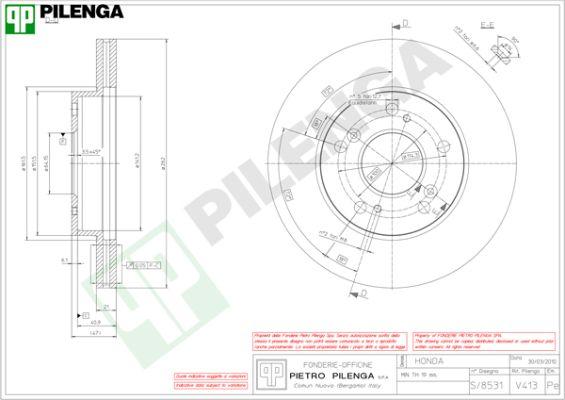 Pilenga V413 - Тормозной диск avtokuzovplus.com.ua