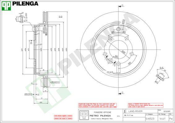 Pilenga V441 - Гальмівний диск autocars.com.ua