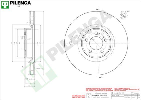 Pilenga V447 - Гальмівний диск autocars.com.ua