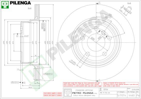 Pilenga V460 - Гальмівний диск autocars.com.ua