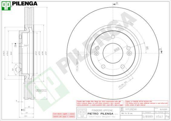 Pilenga V541 - Гальмівний диск autocars.com.ua