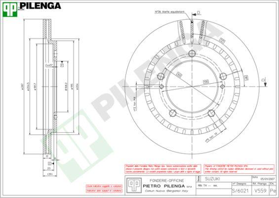 Pilenga V559 - Тормозной диск avtokuzovplus.com.ua