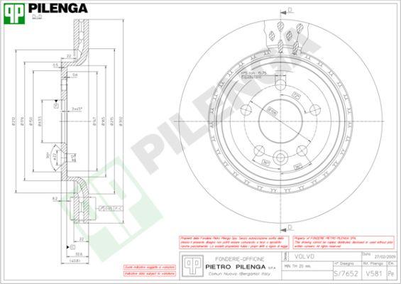 Pilenga V581 - Гальмівний диск autocars.com.ua