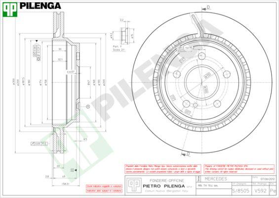 Pilenga V592 - Тормозной диск avtokuzovplus.com.ua