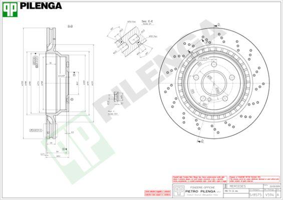 Pilenga V594 - Гальмівний диск autocars.com.ua