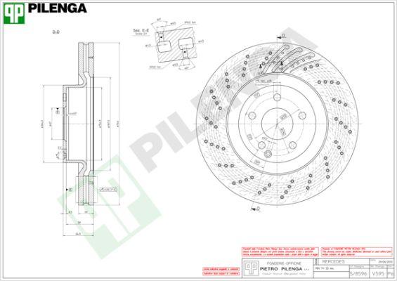 Pilenga V595 - Тормозной диск avtokuzovplus.com.ua