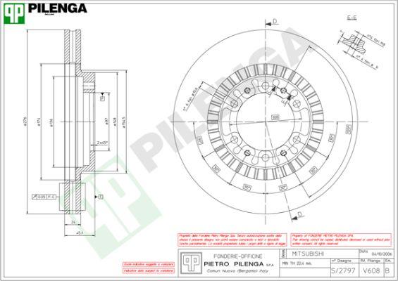 Pilenga V608 - Тормозной диск avtokuzovplus.com.ua