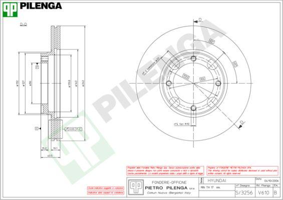 Pilenga V610 - Тормозной диск avtokuzovplus.com.ua