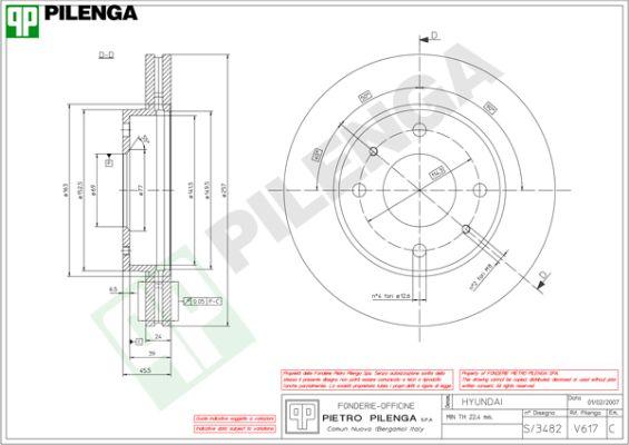 Pilenga V617 - Тормозной диск avtokuzovplus.com.ua