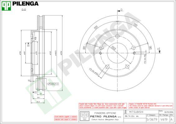 Pilenga V619 - Тормозной диск autodnr.net