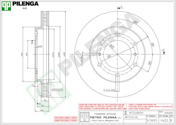 Pilenga V622 - Тормозной диск avtokuzovplus.com.ua