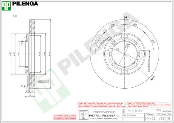 Pilenga V624 - Тормозной диск avtokuzovplus.com.ua