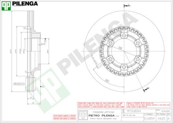 Pilenga V625 - Тормозной диск avtokuzovplus.com.ua