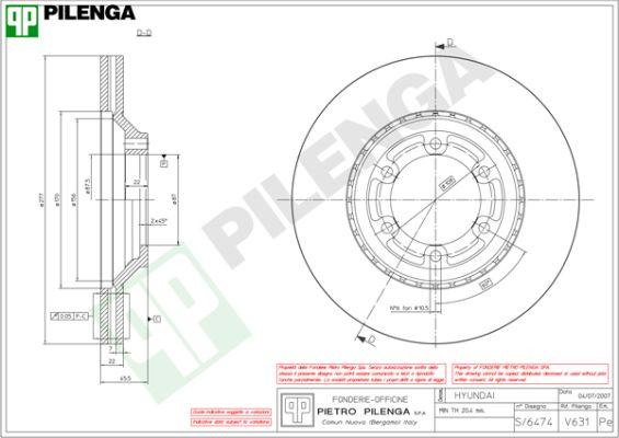 Pilenga V631 - Тормозной диск avtokuzovplus.com.ua