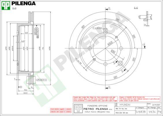 Pilenga V634 - Гальмівний диск autocars.com.ua