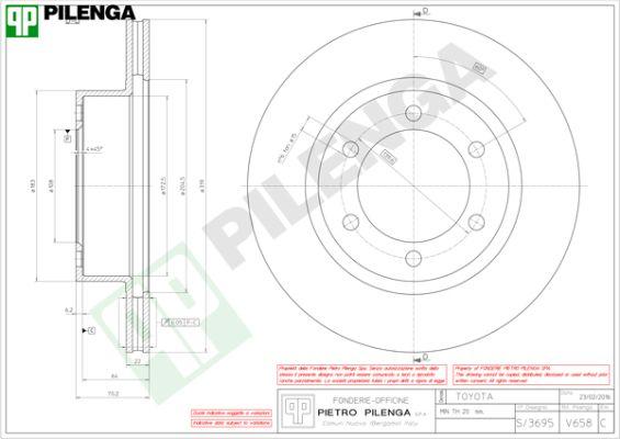 Pilenga V658 - Тормозной диск avtokuzovplus.com.ua