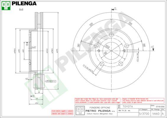 Pilenga V660 - Гальмівний диск autocars.com.ua