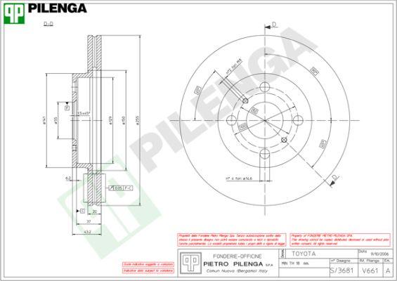 Pilenga V661 - Тормозной диск avtokuzovplus.com.ua