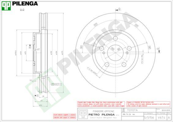 Pilenga V674 - Тормозной диск avtokuzovplus.com.ua