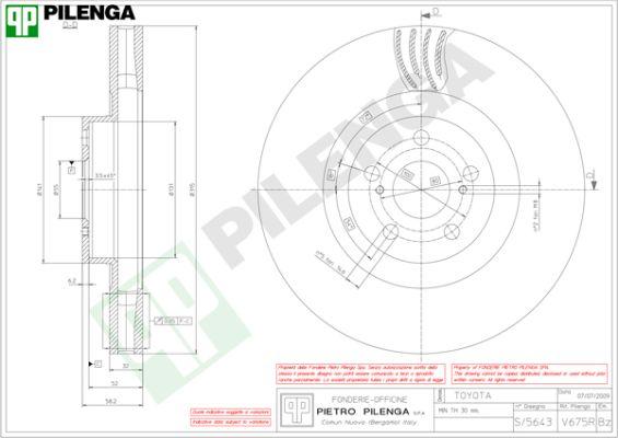 Pilenga V675R - Гальмівний диск autocars.com.ua