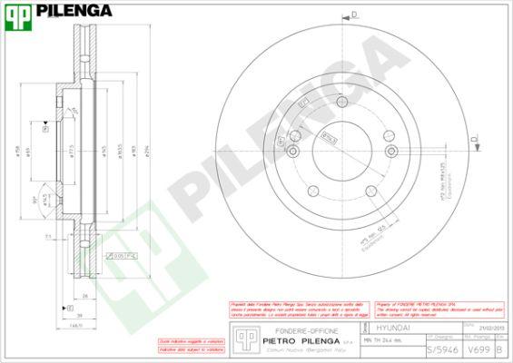 Pilenga V699 - Гальмівний диск autocars.com.ua