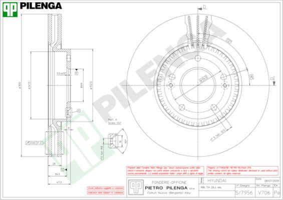 Pilenga V706 - Гальмівний диск autocars.com.ua