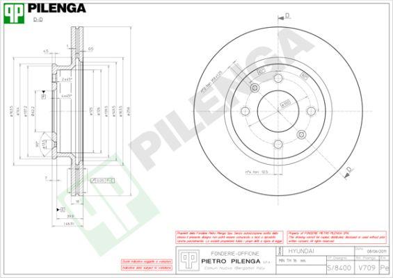 Pilenga V709 - Гальмівний диск autocars.com.ua