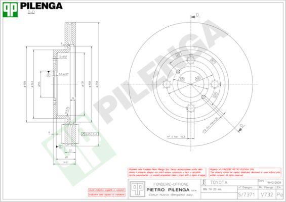 Pilenga V732 - Тормозной диск avtokuzovplus.com.ua