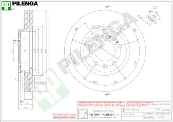 Pilenga V757 - Тормозной диск avtokuzovplus.com.ua