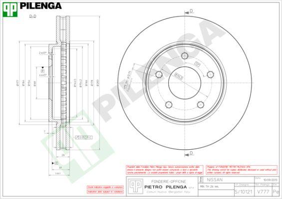 Pilenga V777 - Гальмівний диск autocars.com.ua