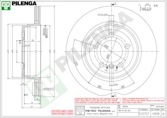 Pilenga V808 - Гальмівний диск autocars.com.ua