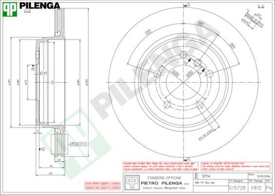 Pilenga V812 - Тормозной диск avtokuzovplus.com.ua