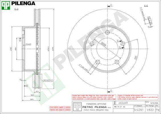 Pilenga V822 - Гальмівний диск autocars.com.ua