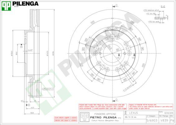 Pilenga V839 - Тормозной диск autodnr.net