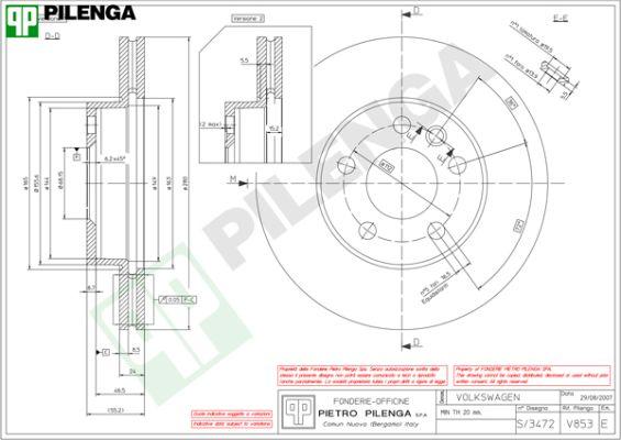 Pilenga V853 - Тормозной диск autodnr.net