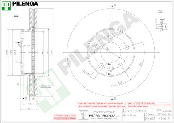 Pilenga V856 - Тормозной диск avtokuzovplus.com.ua